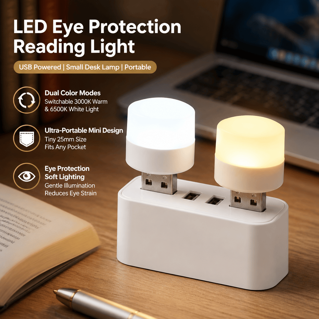 Travel Reading Accessories - USB LED-лампа для чтения, портативная лампа